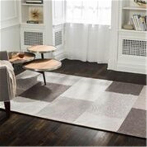 Workofart 5 x 8 ft Rhea Tiled Wool Blend Rug Brown WO1538597